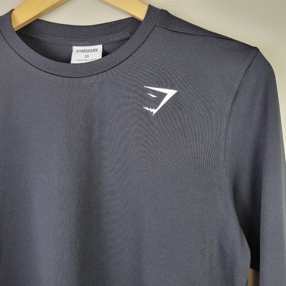 GYMSHARK Long Sleeve Top Activewear Crew Neck Black XS - Picture 3 of 10